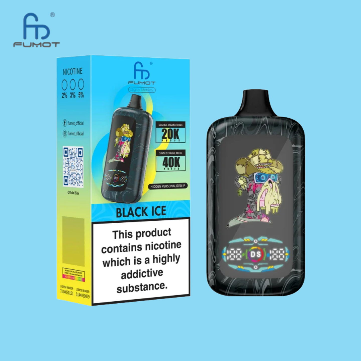 Fumot Digital Monkey 20000/40000 Black Ice