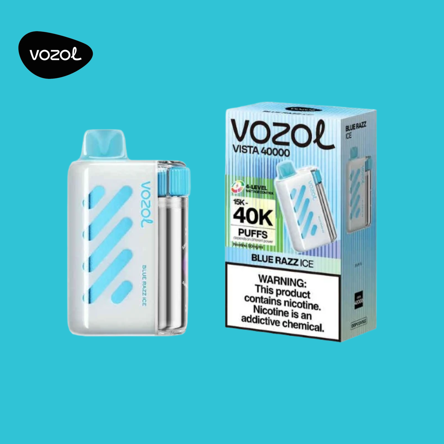 Vozol Vape Vista 40K bouffées Blue Razz Ice