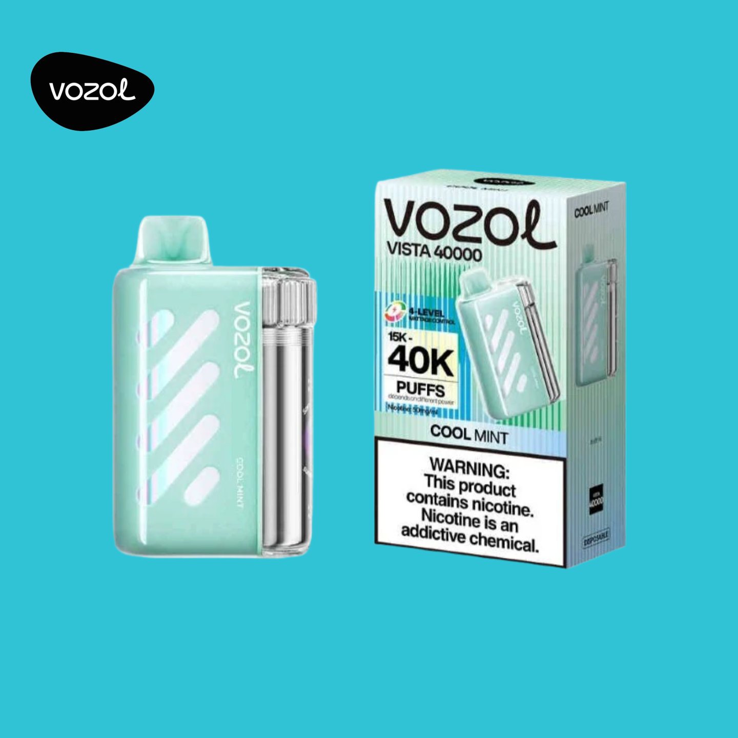 Écran LED Vozol Vista 40K bouffées Menthe Fraîche