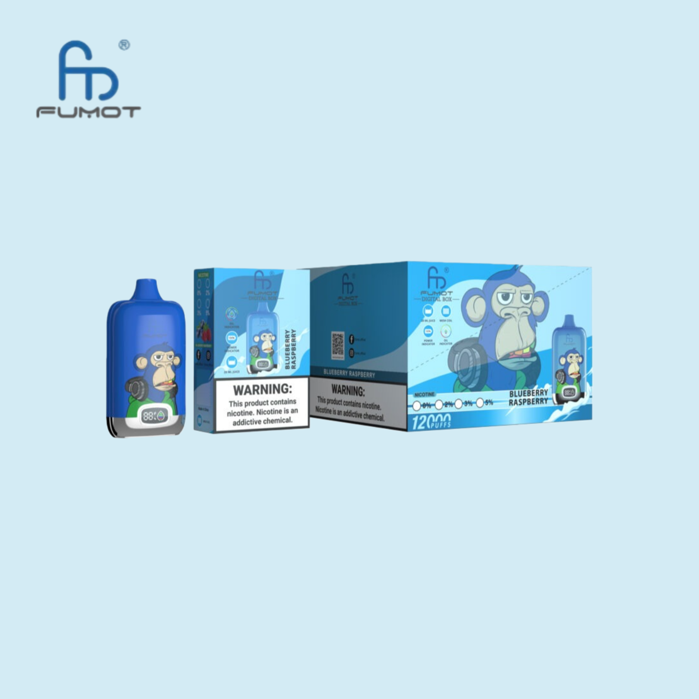 RandM Digital Box 12000 Puffs Blueberry Raspberry