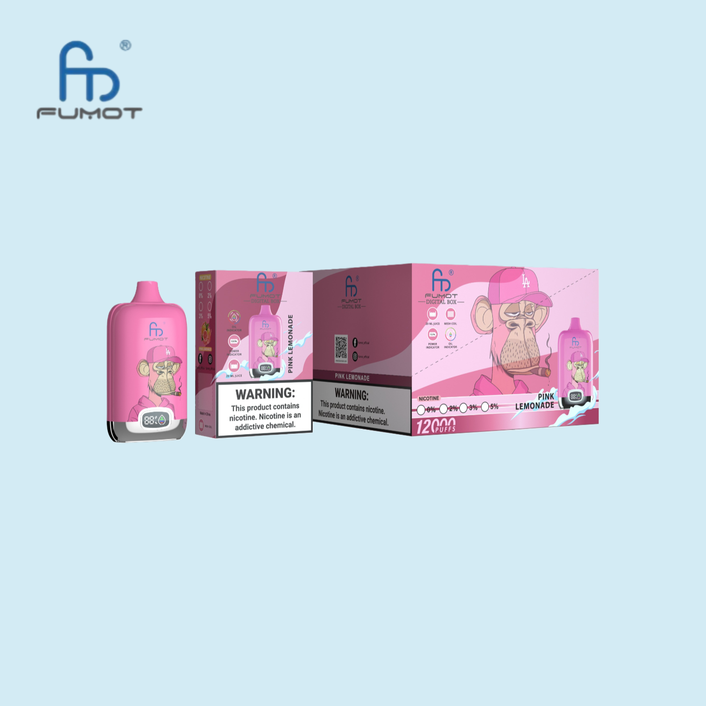 Pink Lemonade RandM Tornado 12000 Puffs Vape