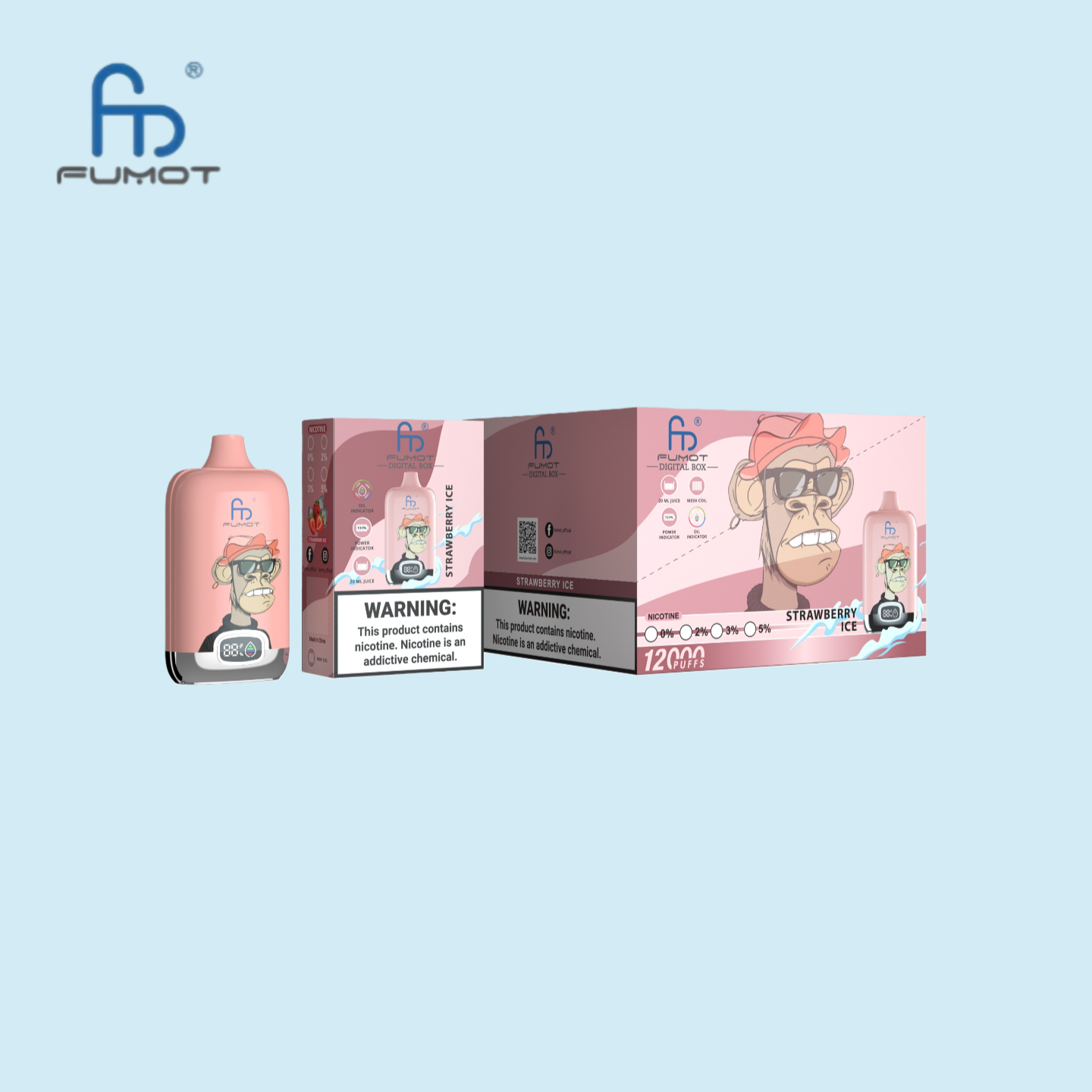 RandM Digital Box 12000 Strawberry Ice