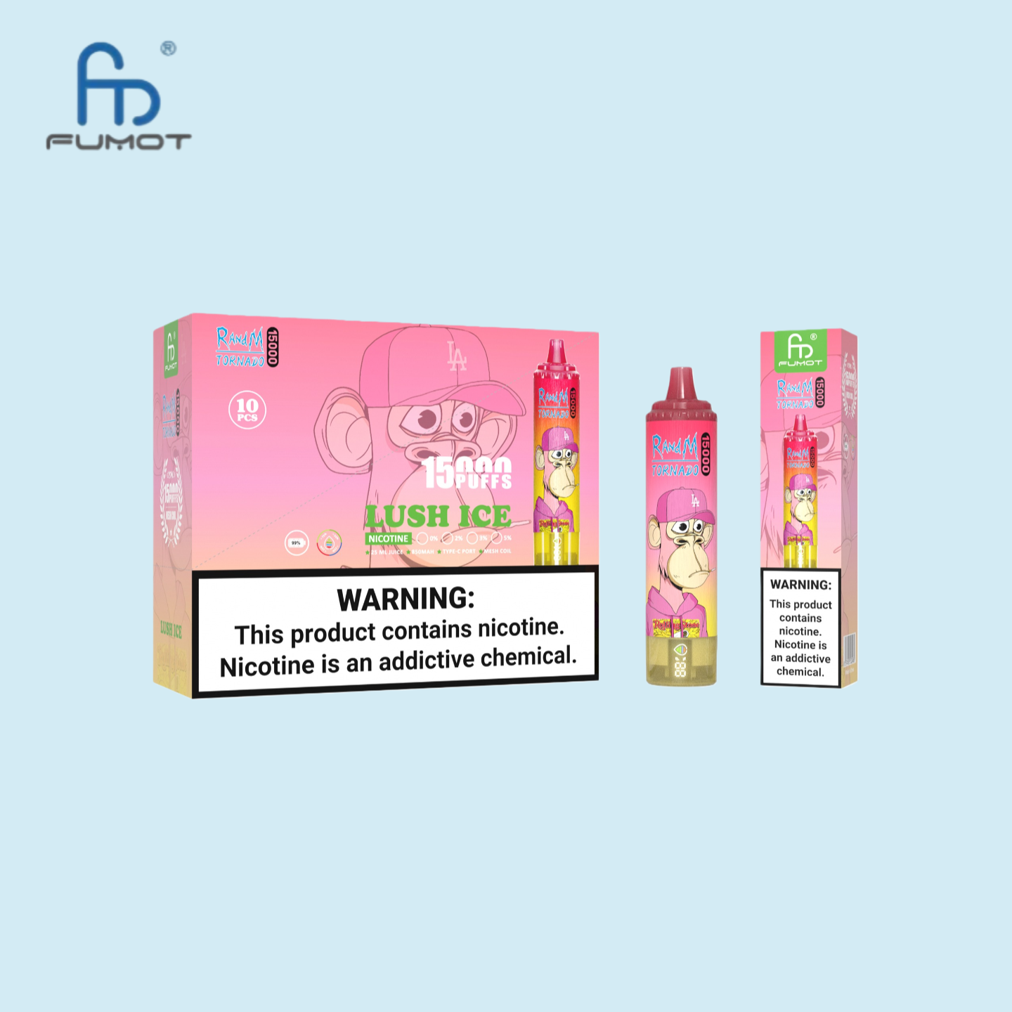 15K Puffs Lush Ice RandM Tornado Vape