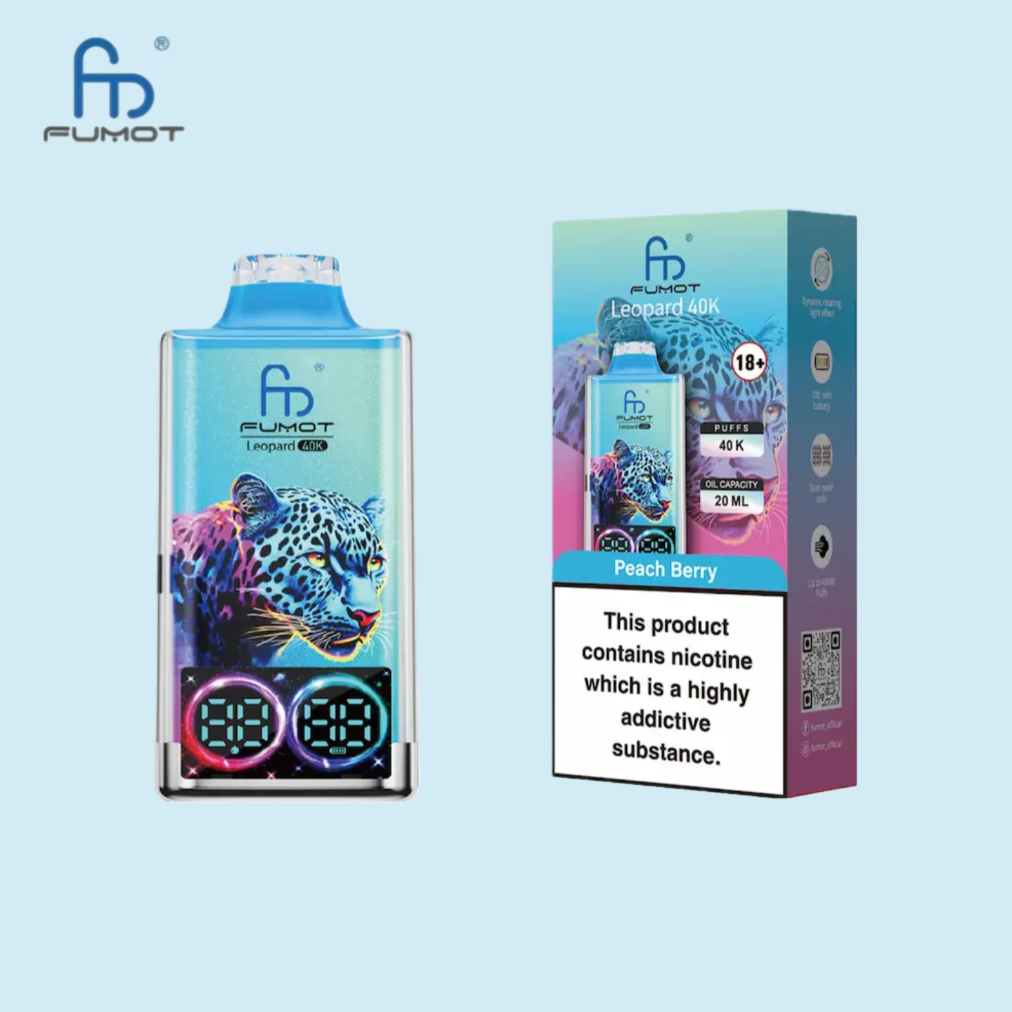 Peach Berry RandM Tornado 40000 Vape