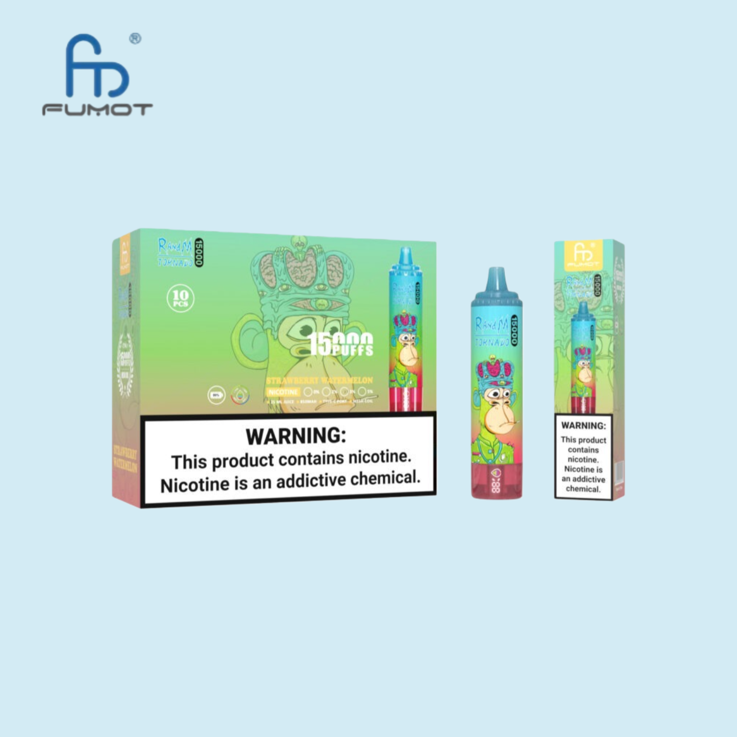 Strawberry Watermelon RandM Tornado 15000 Vape