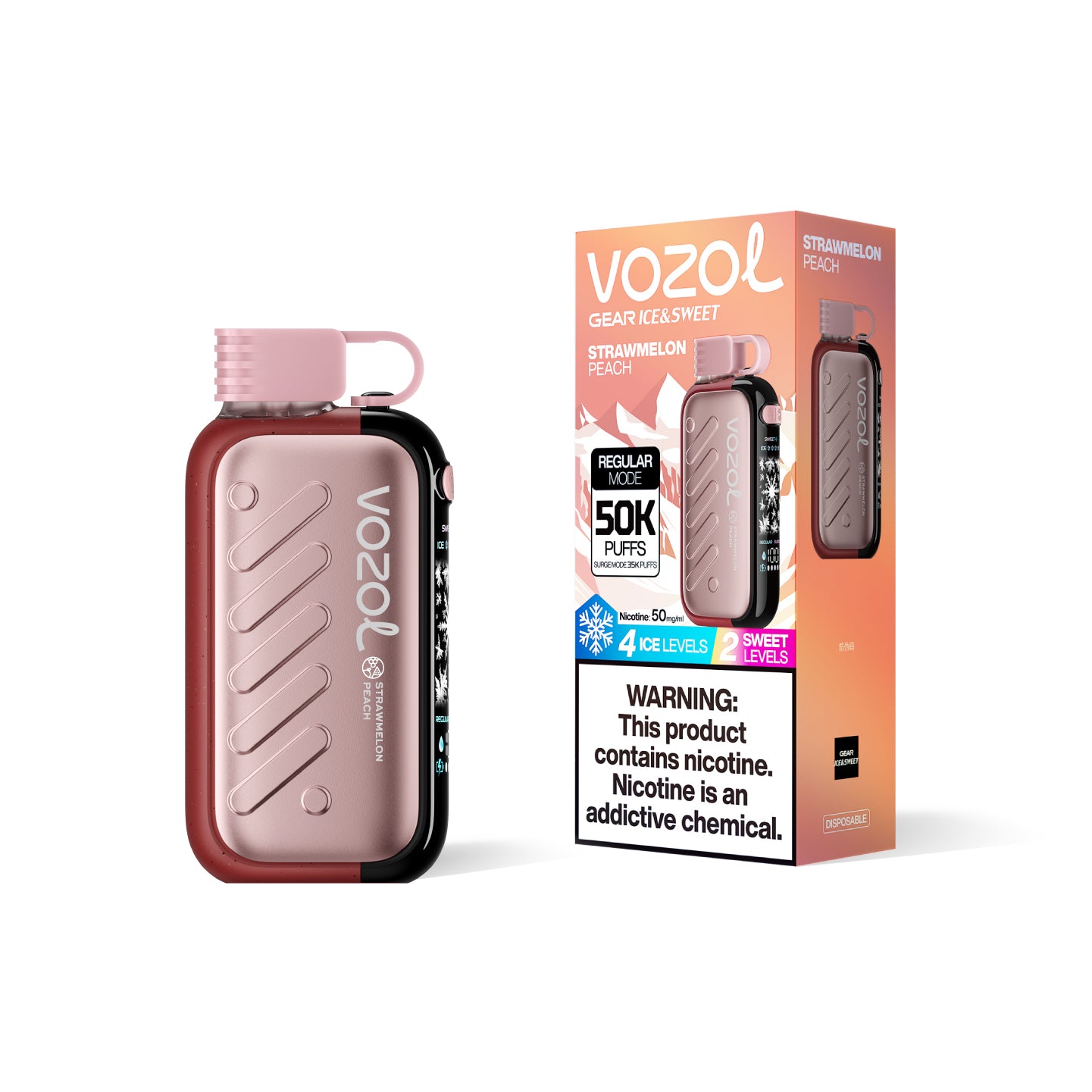 4 Niveau de glace VOZOL Équipement 50000 Fraise-melon Pêche
