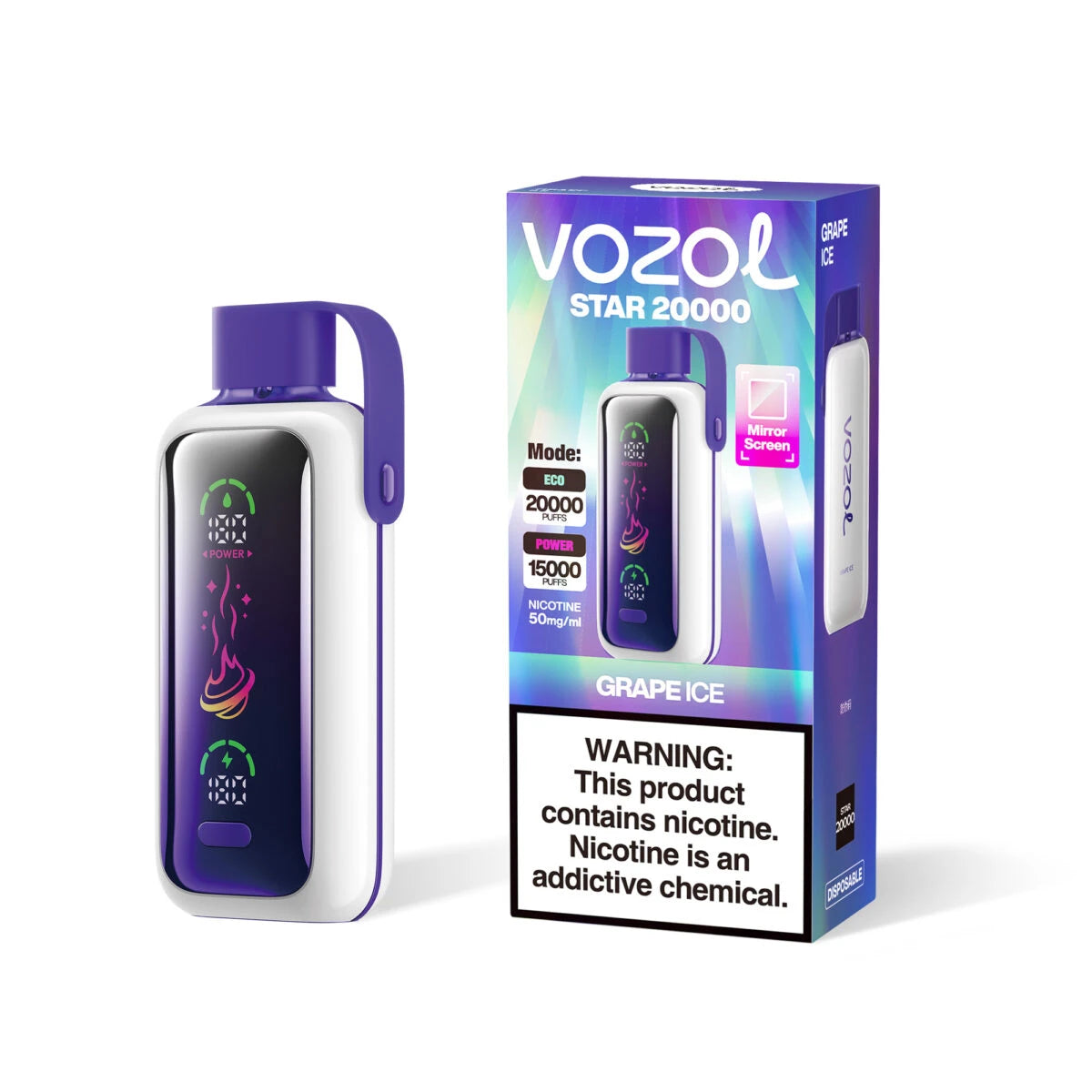 VOZOL Star 20000 Goût Raisin Glacé