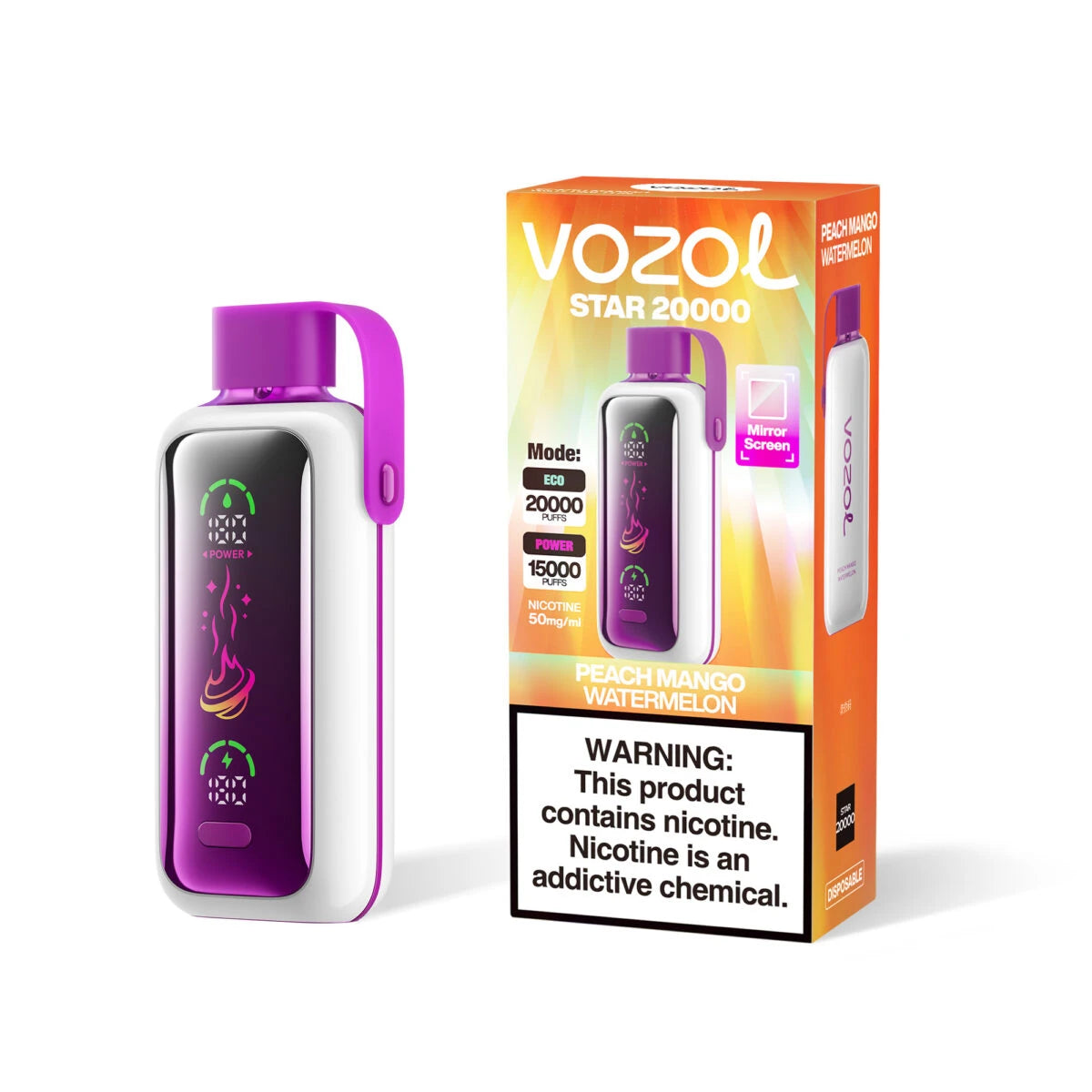 VOZOL Star 20000 Puffs Pêche Mangue Pastèque