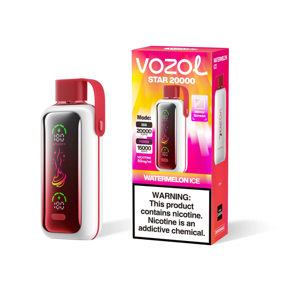 650 mAh Rechargeable VOZOL Star 20000 Watermelon Ice