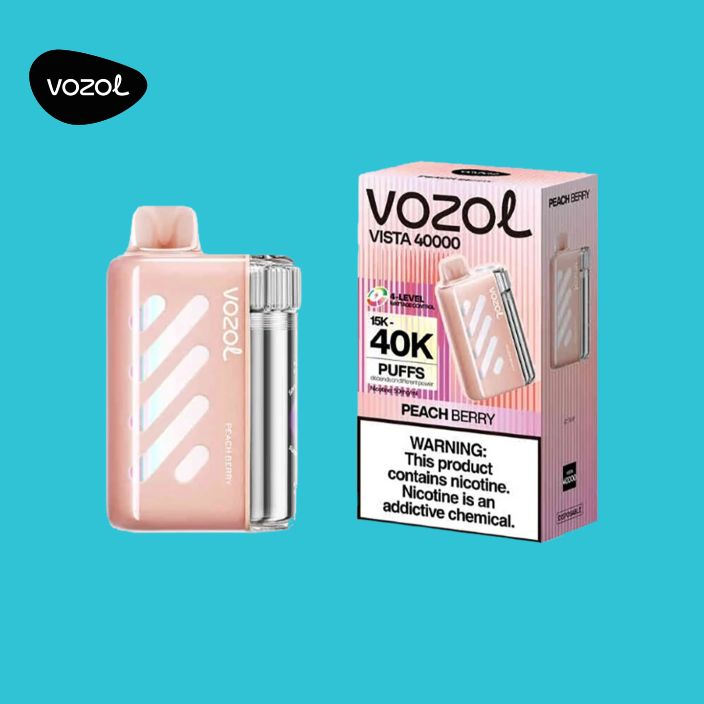 Vozol Vista 40000 Puffs Peach Ice Vape