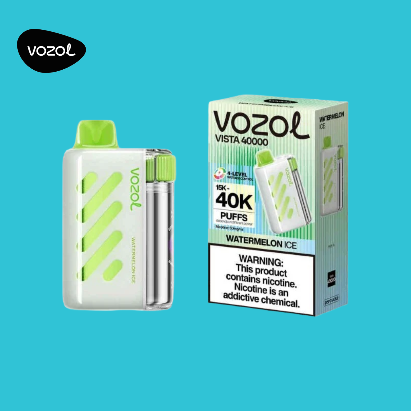 Vapeur Vozol Vista 40000 saveur Pastèque Glacée à 4 niveaux de puissance