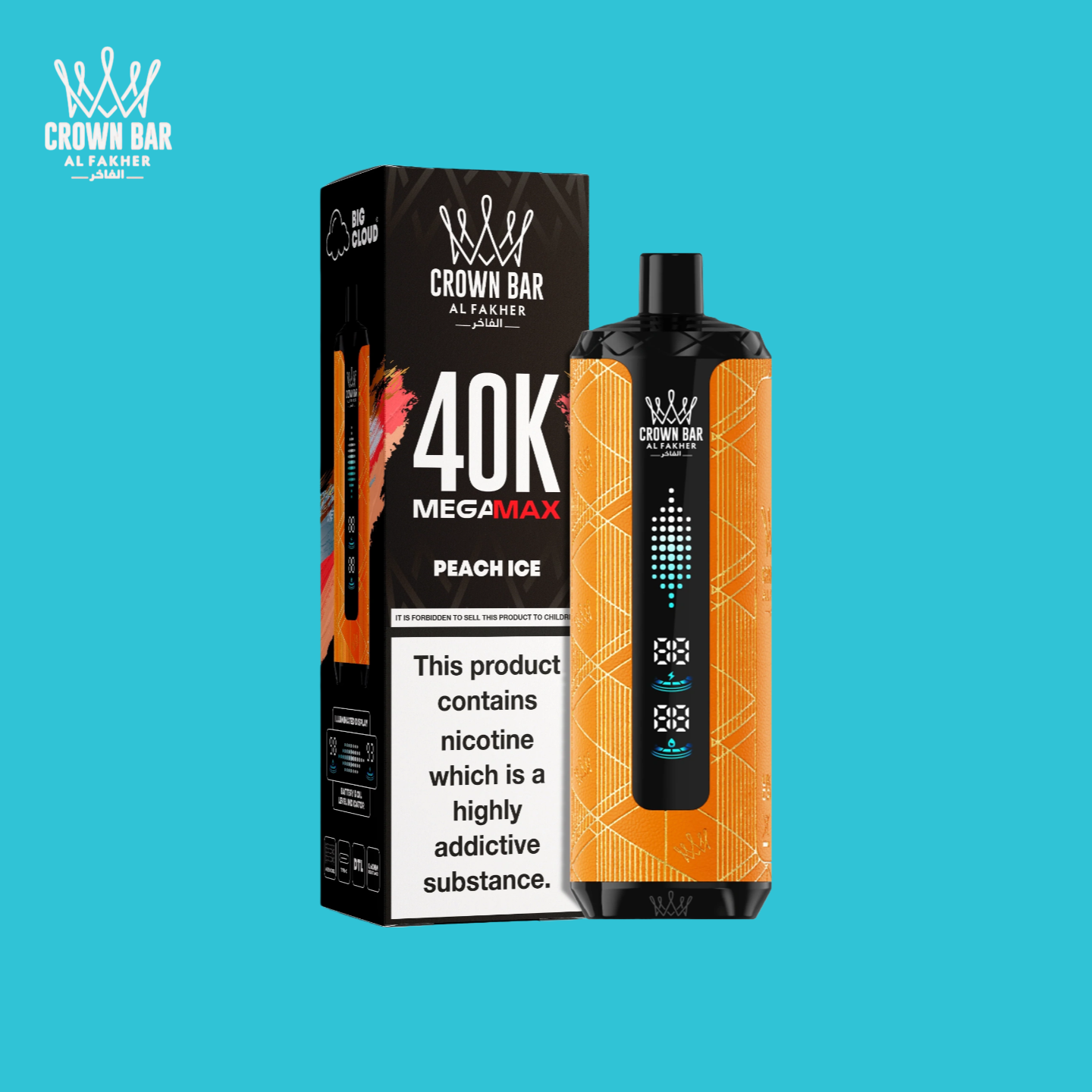 Saveur pêche glacée Al Fakher Mega Max 40K Vape