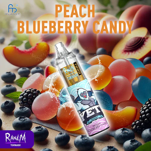 RandM Tornado 7000 Puffs Peach Blueberry Candy Randmtornadovape RandM Tornado 7000 Puffs Peach Blueberry Candy Randmtornadovape