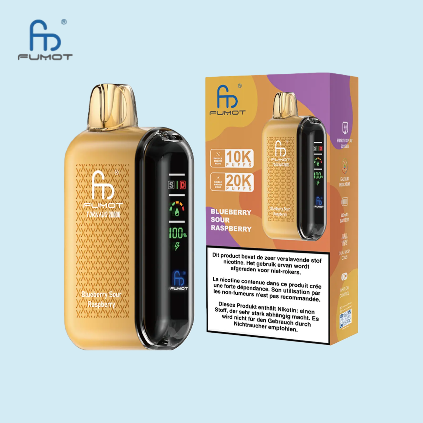 RandM Tornado 20000 Blueberry Sour Raspberry