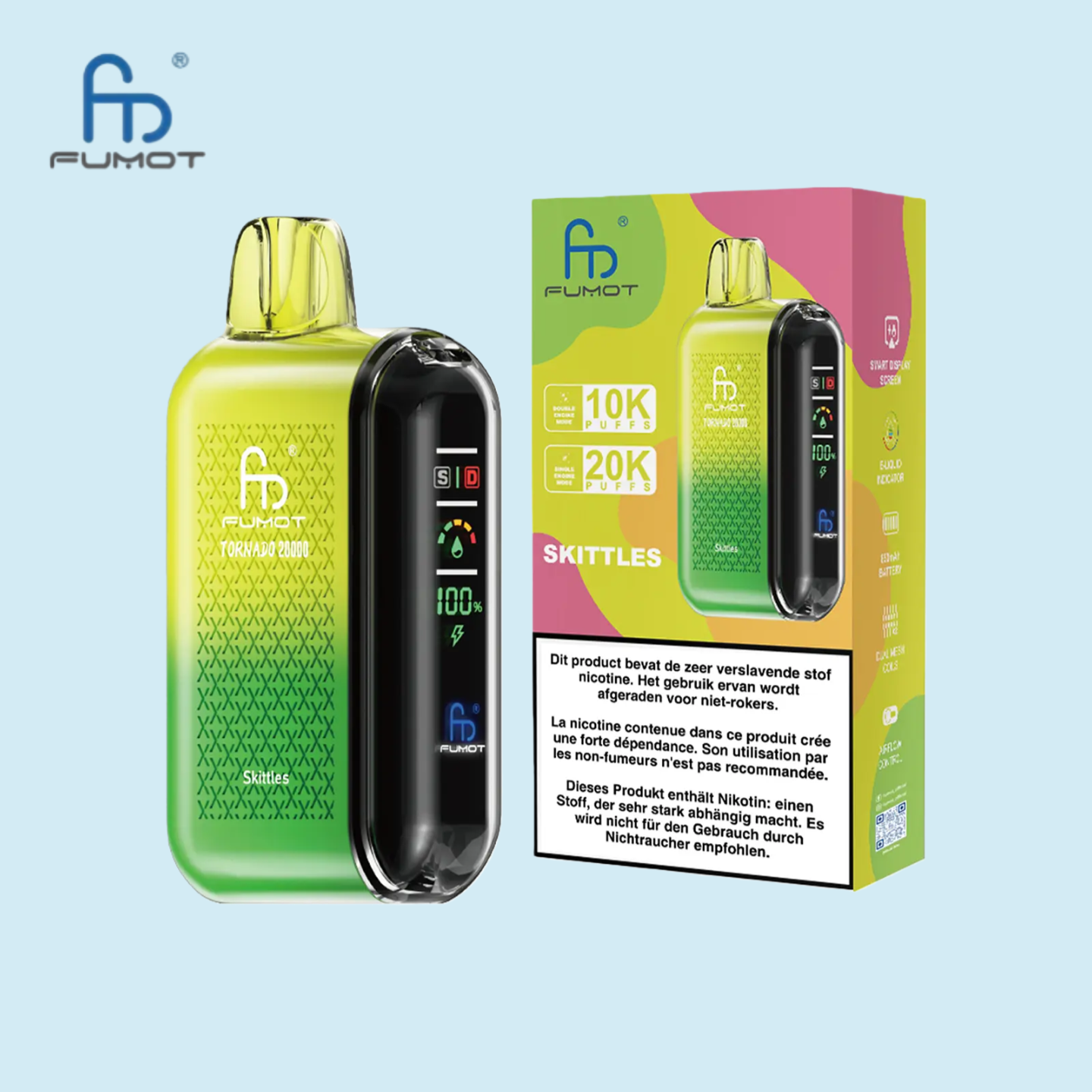 RandM Tornado Vape 20000 Puffs Skittles