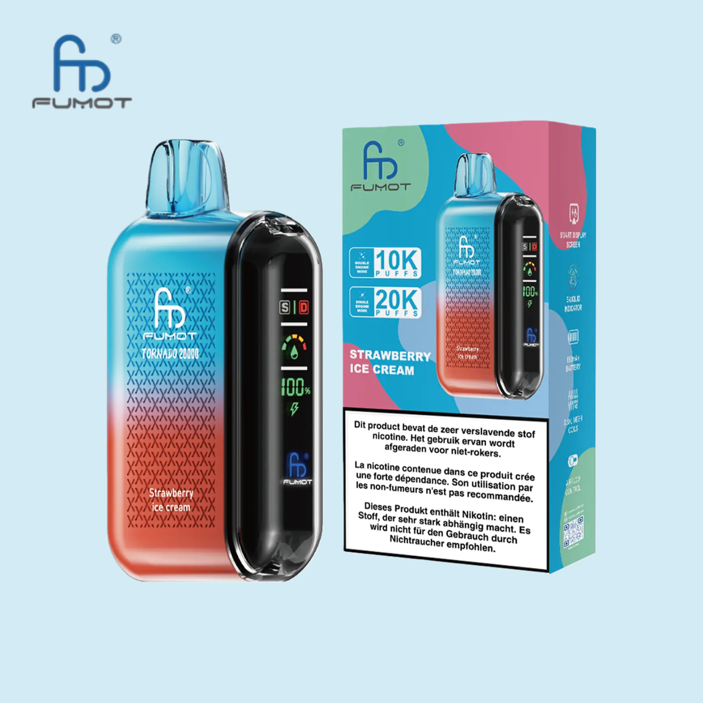 RandM Tornado 20000 Puffs Strawberry Ice Cream