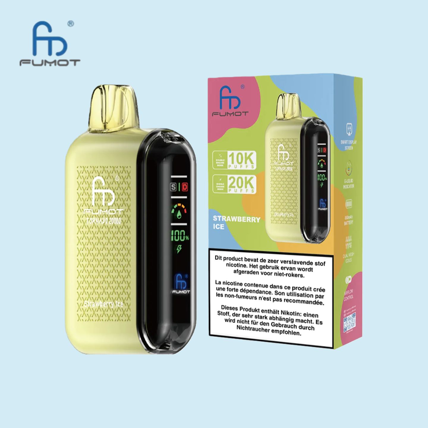 RandM Tornado Vape 20000 Puffs Strawberry Ice