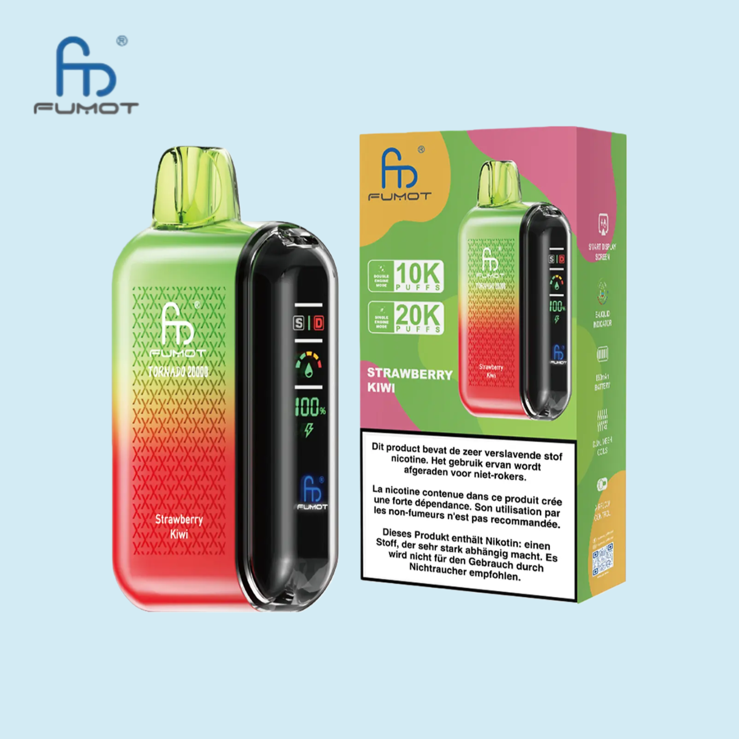 RandM Tornado Vape 20000 Puffs - Strawberry Kiwi