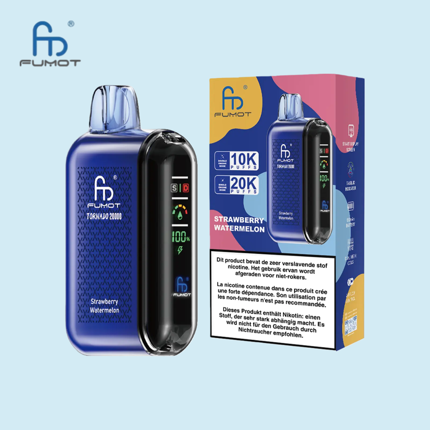 Strawberry Watermelon RandM Tornado Vape 20000 Puffs