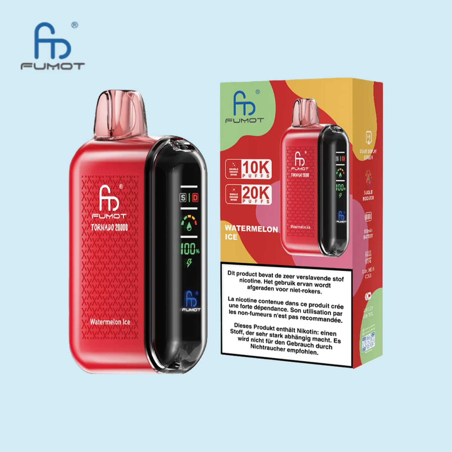 RandM Tornado 20000 Puffs Watermelon Ice