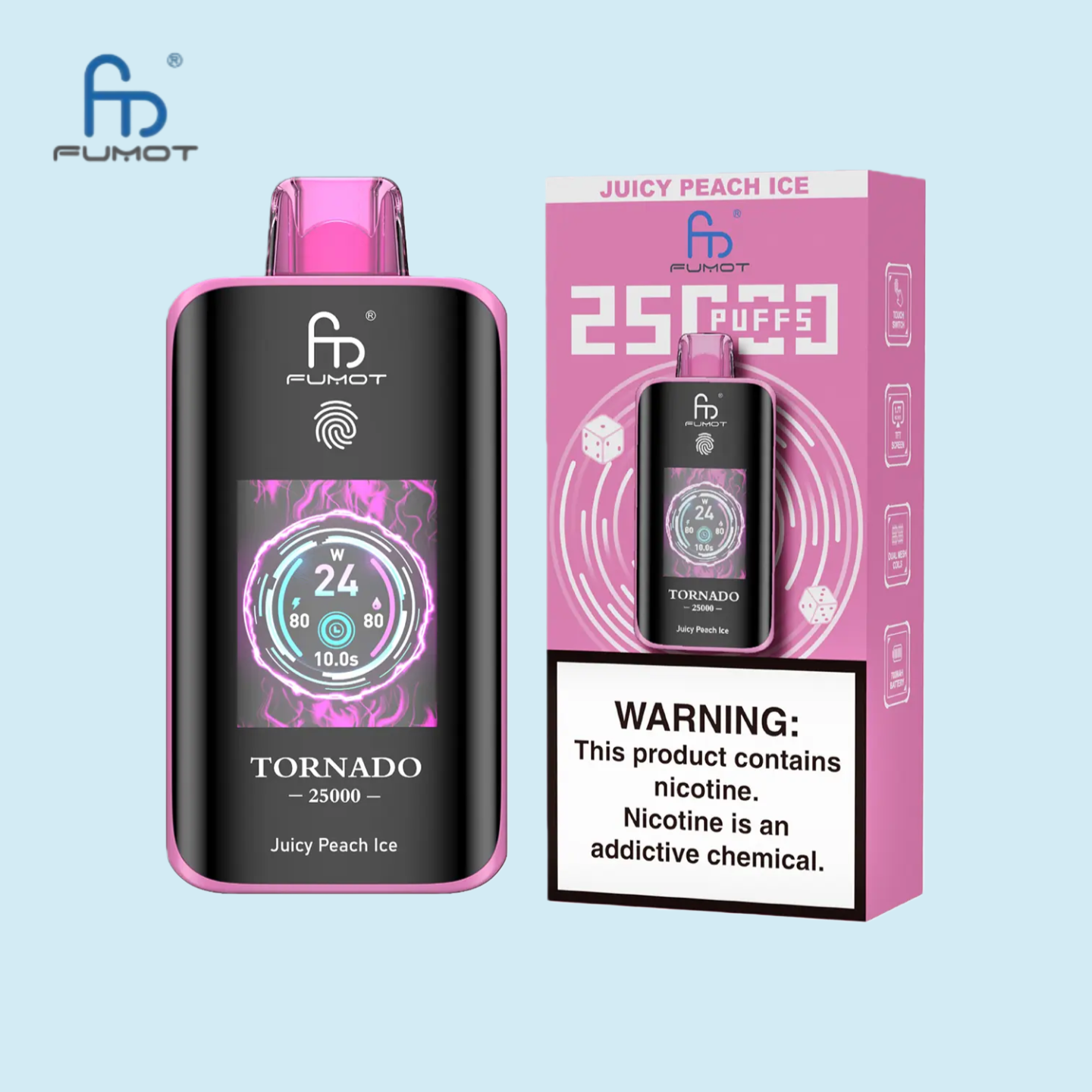 RandM Tornado 25000 Züge Juicy Peach Ice