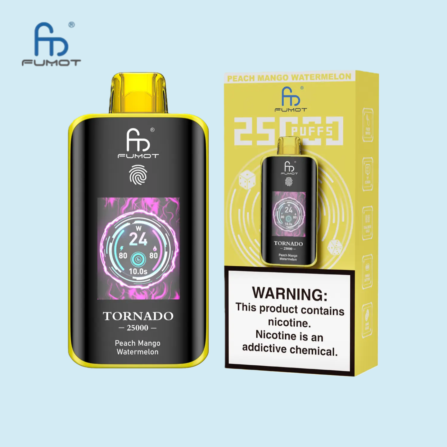 RandM Tornado Vape 25000 Peach Mango Watermelon