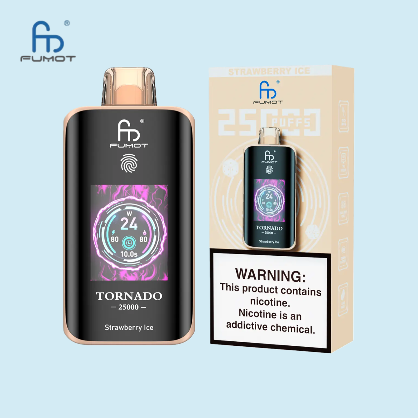 RandM Tornado Vape 25000 Puffs Strawberry Ice