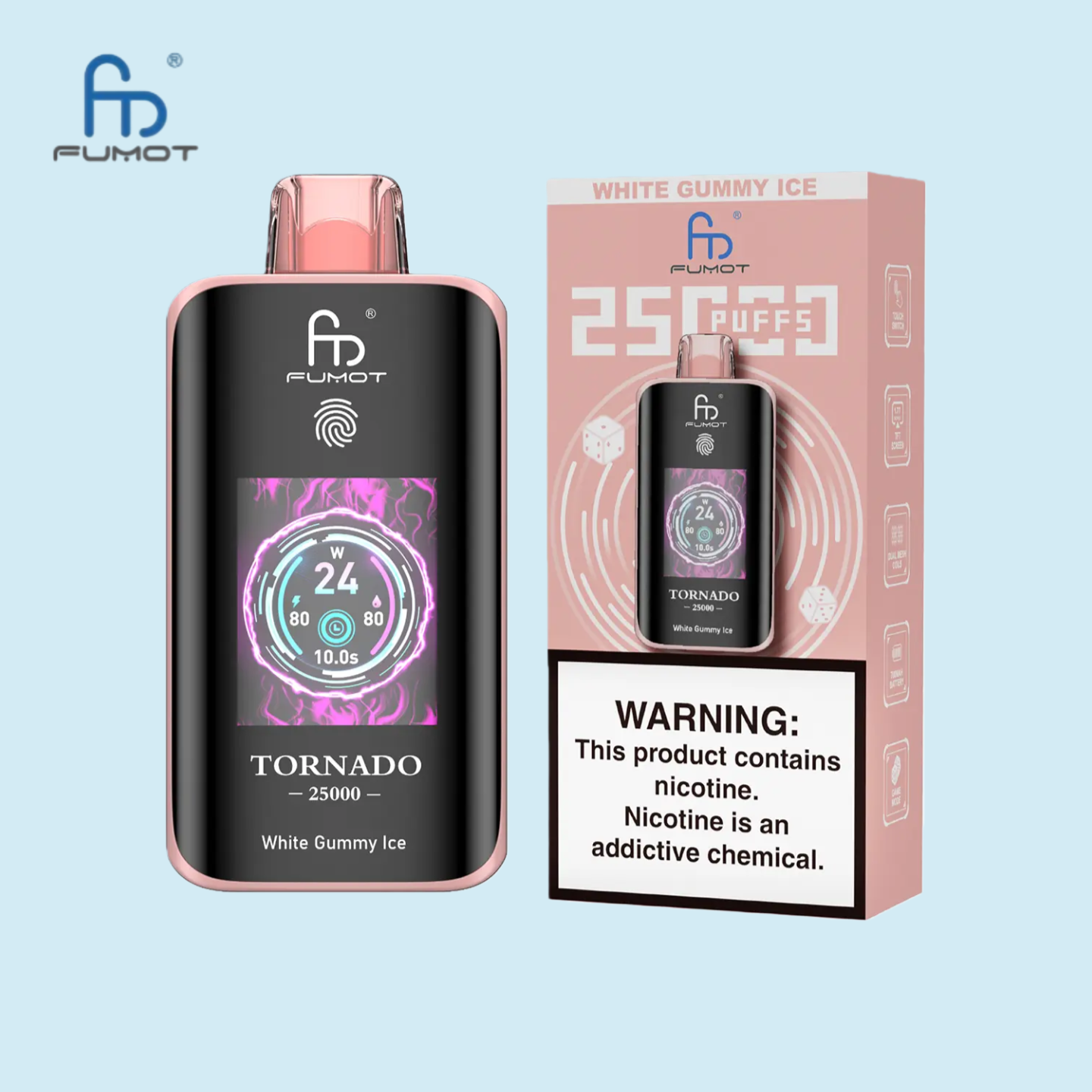 RandM Tornado 25K Vape White Gummy Ice