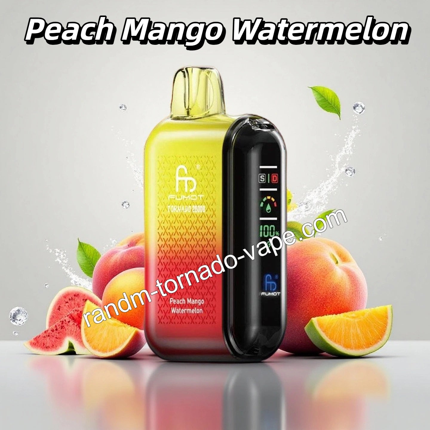 Peach Mango Watermelon RandM Tornado 20000 Vape