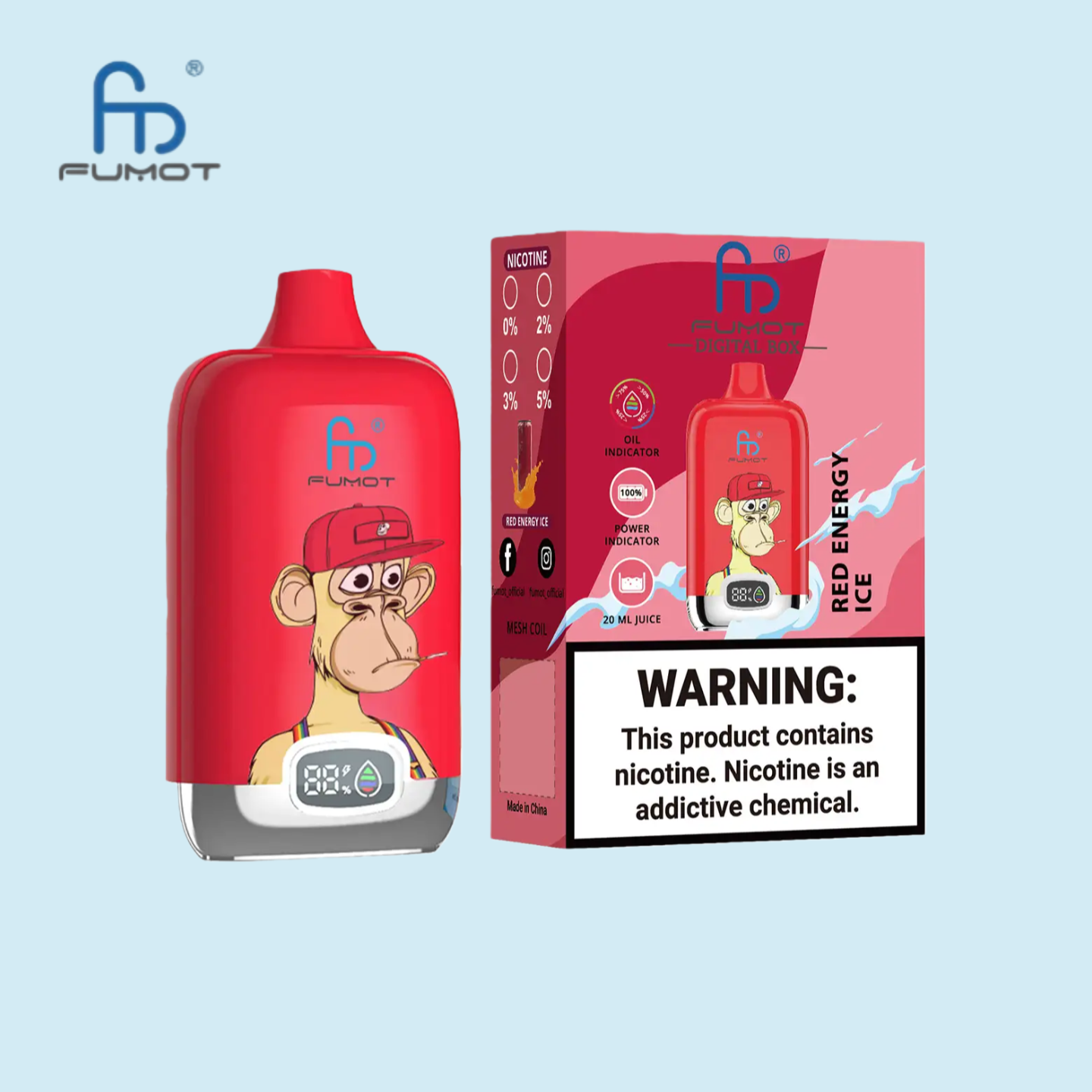 RandM Tornado 12000 Puffs Red Energy Ice