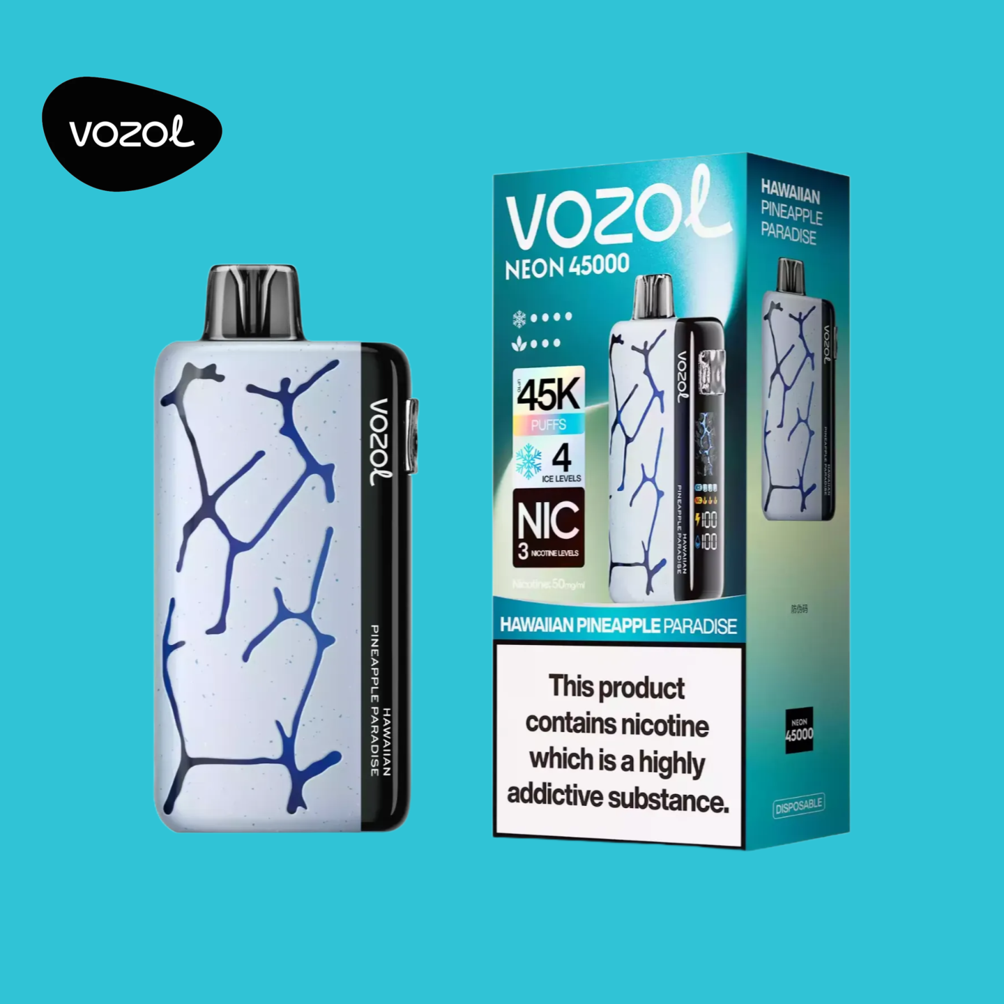 Vozol Neon 45K Hawaiian Pineapple Paradise Geschmack