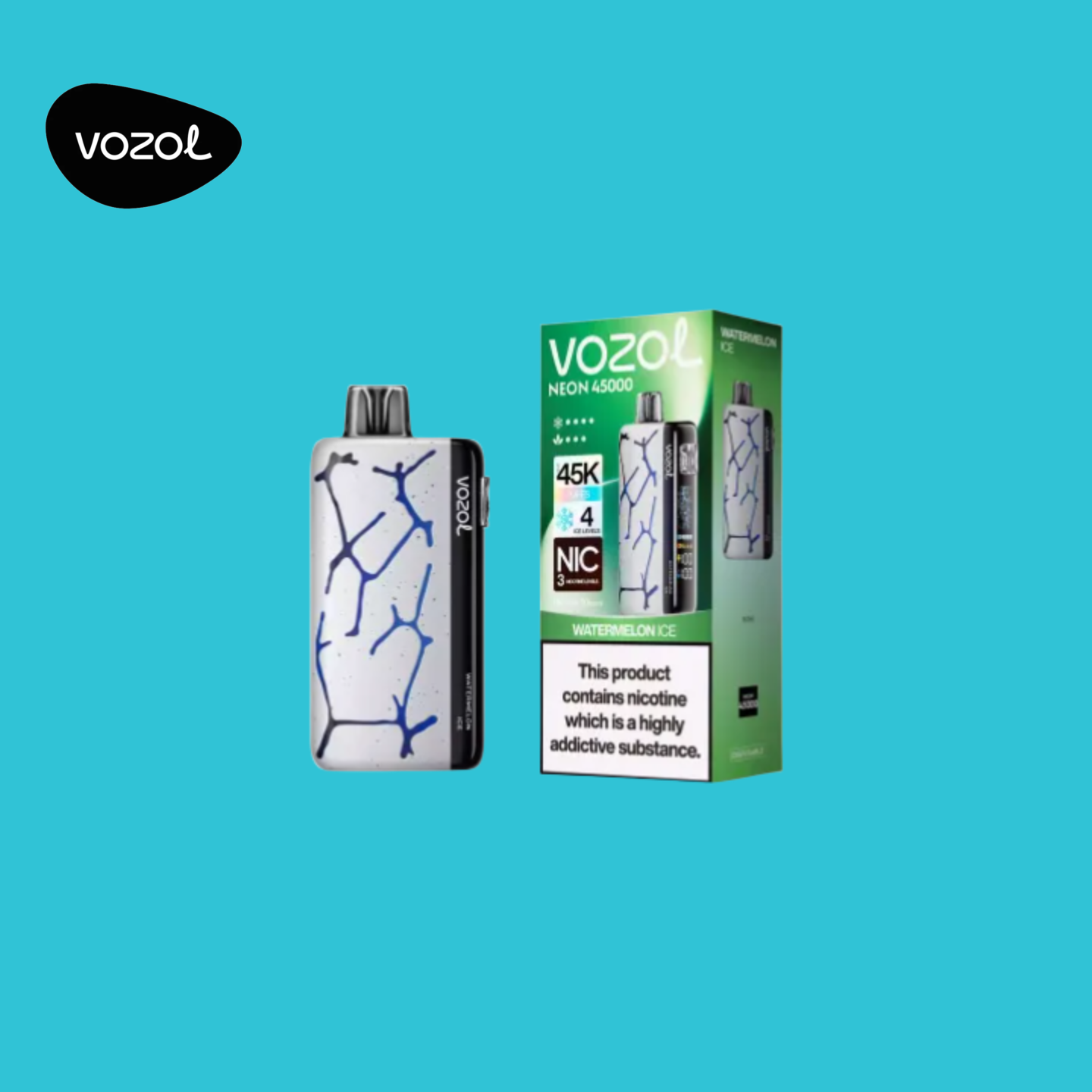 Vape Vozol Neon Watermelon Ice 45K