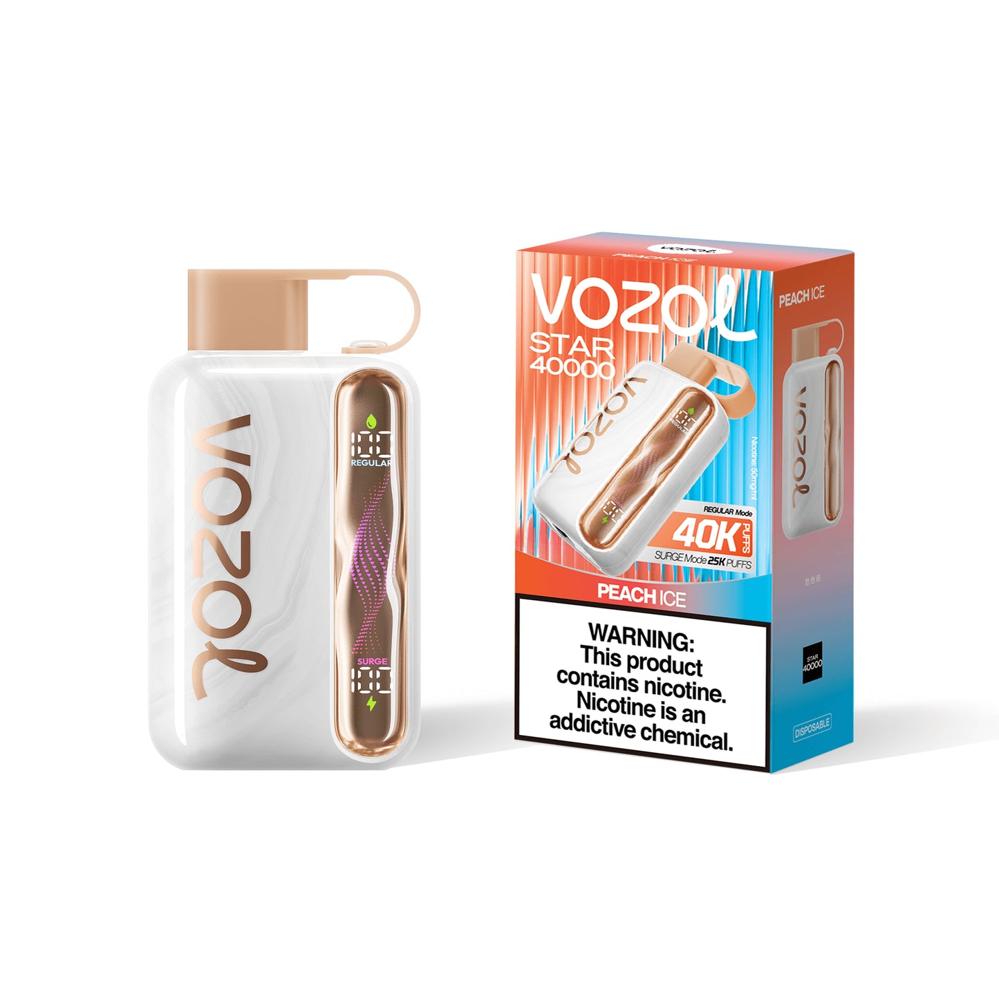 Vozol Star 40000 Saveur Pêche Glacée