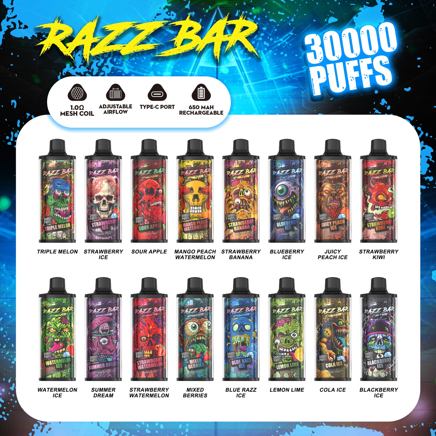 Razz Bar 30000 Vape 30K Züge Disposable Vape