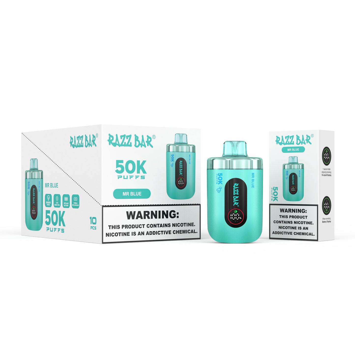 Razz Bar 50K Mesh Coil Technologie 16 Geschmack