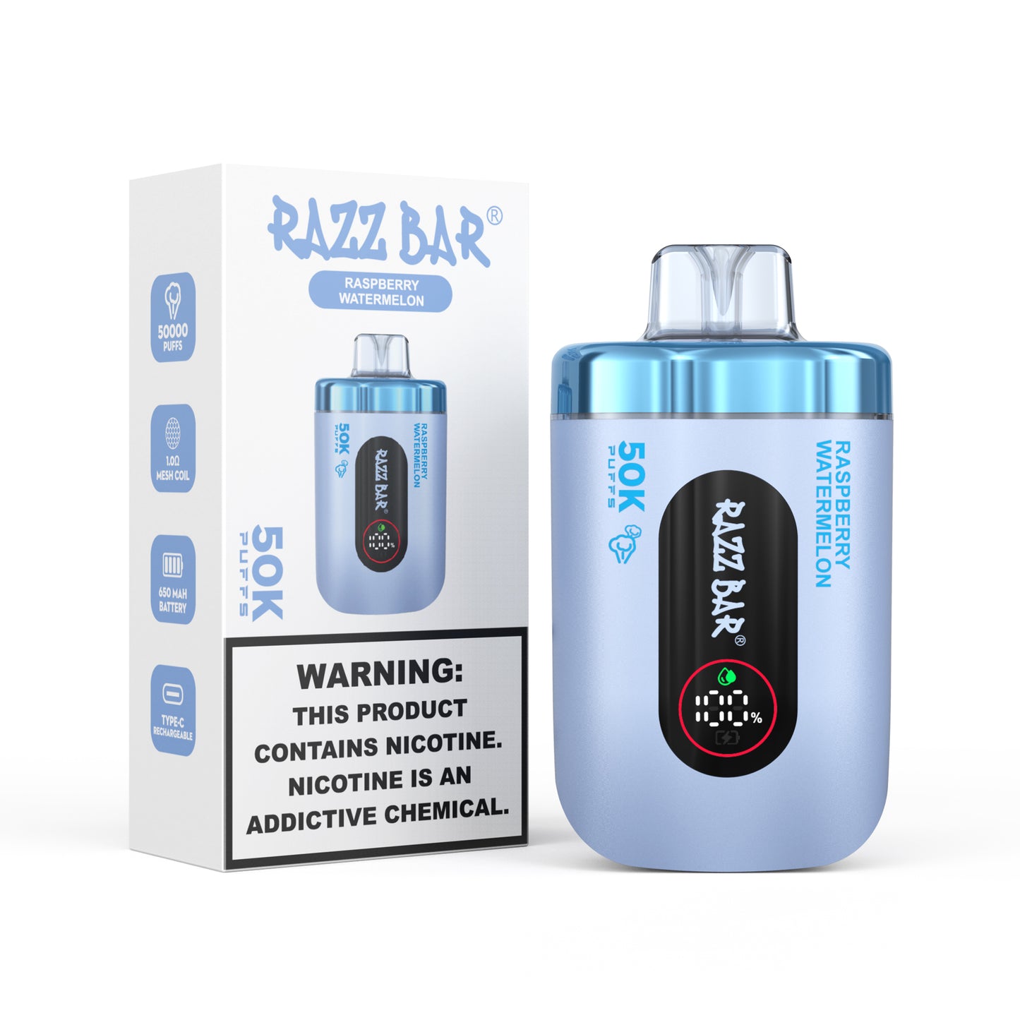Razz Bar 50K Mesh Coil Technologie 16 Geschmack