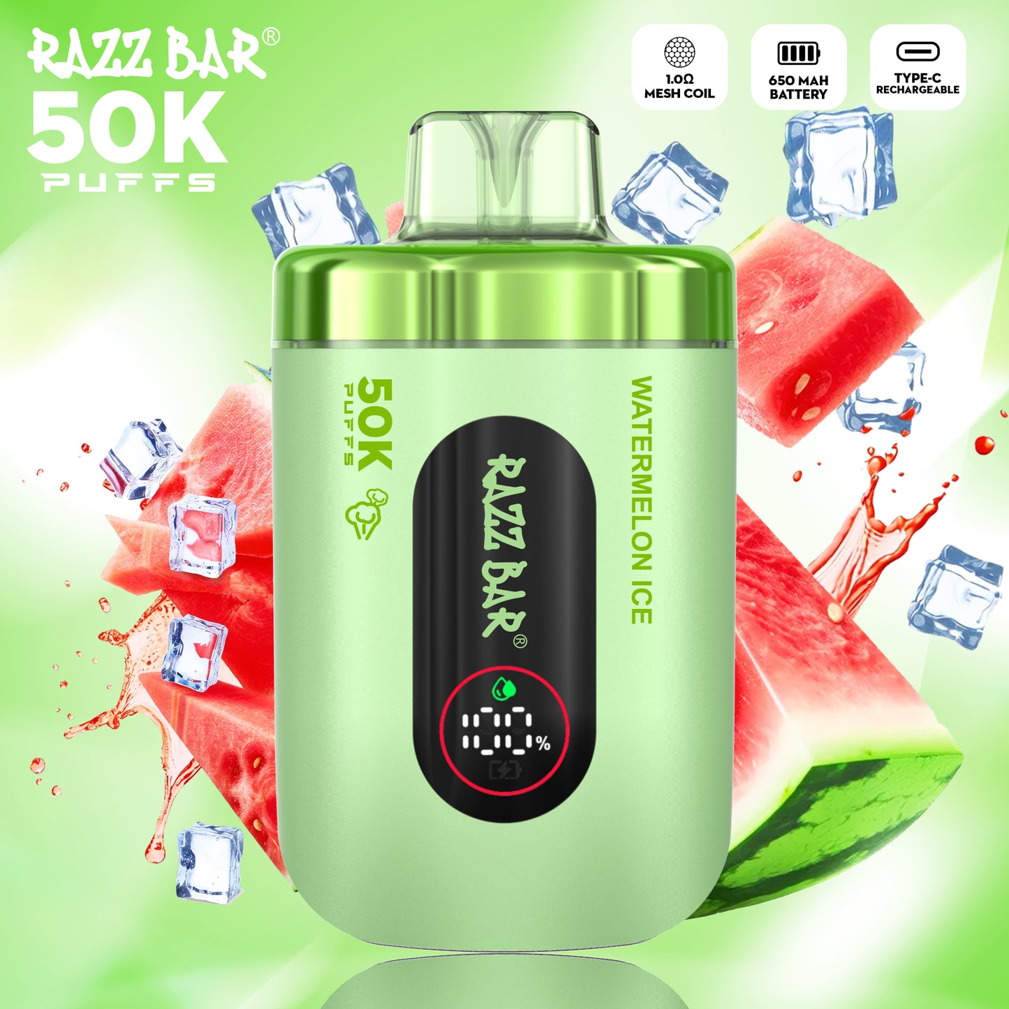 Razz Bar 50K Mesh Coil Technologie 16 Geschmack