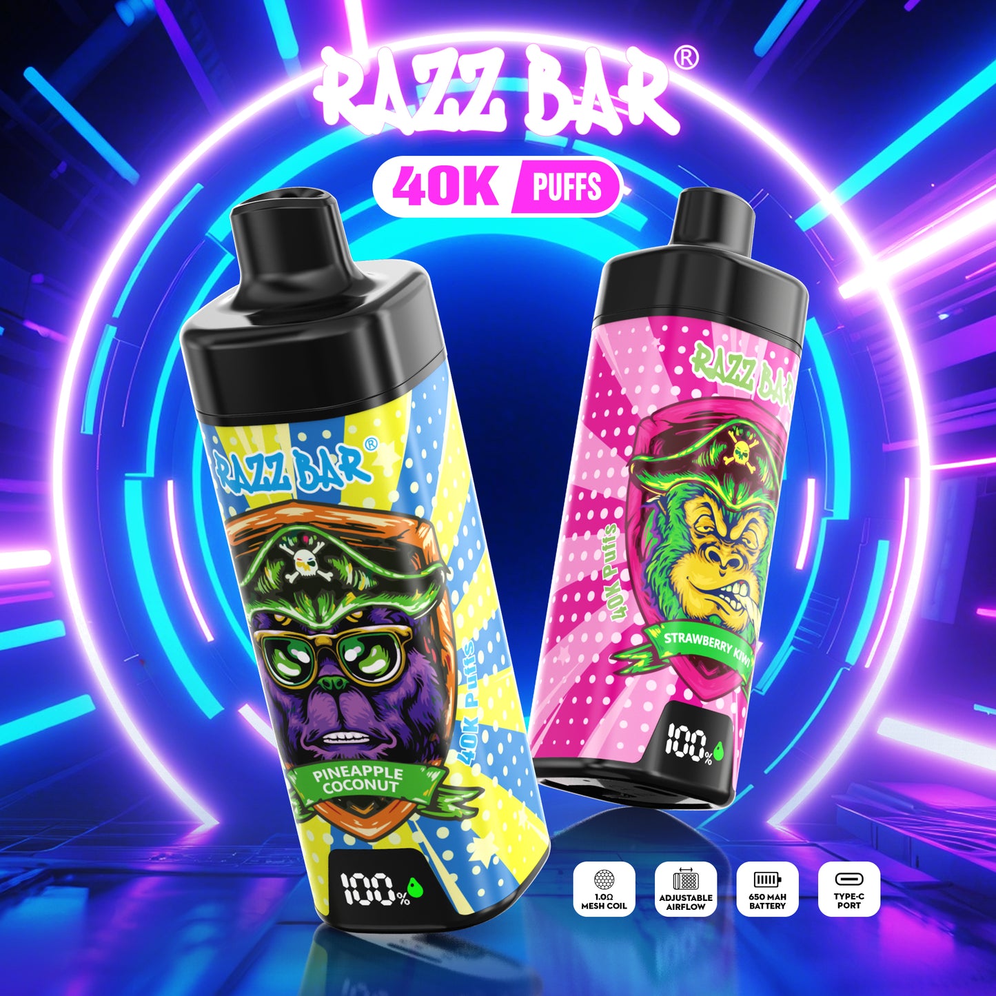 Razz Bar New 40K Züge - 18 Geschmacksrichtungen erhältlich