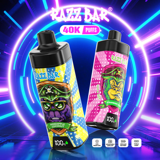 Razz Bar New 40K Züge - 18 Geschmacksrichtungen erhältlich