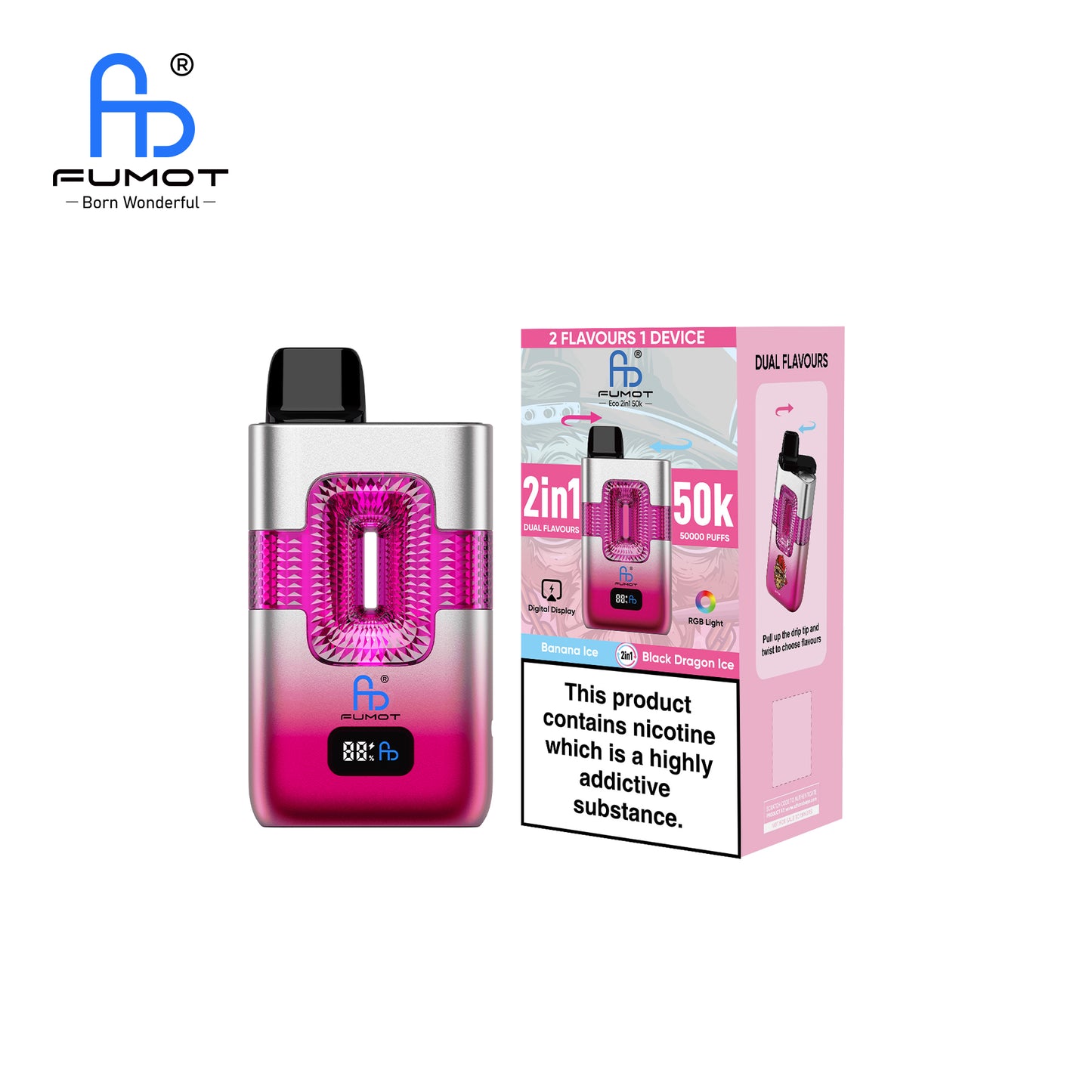 FUMOT ECO 2IN1 50K Vape Banana Ice & Black Dragon Ice