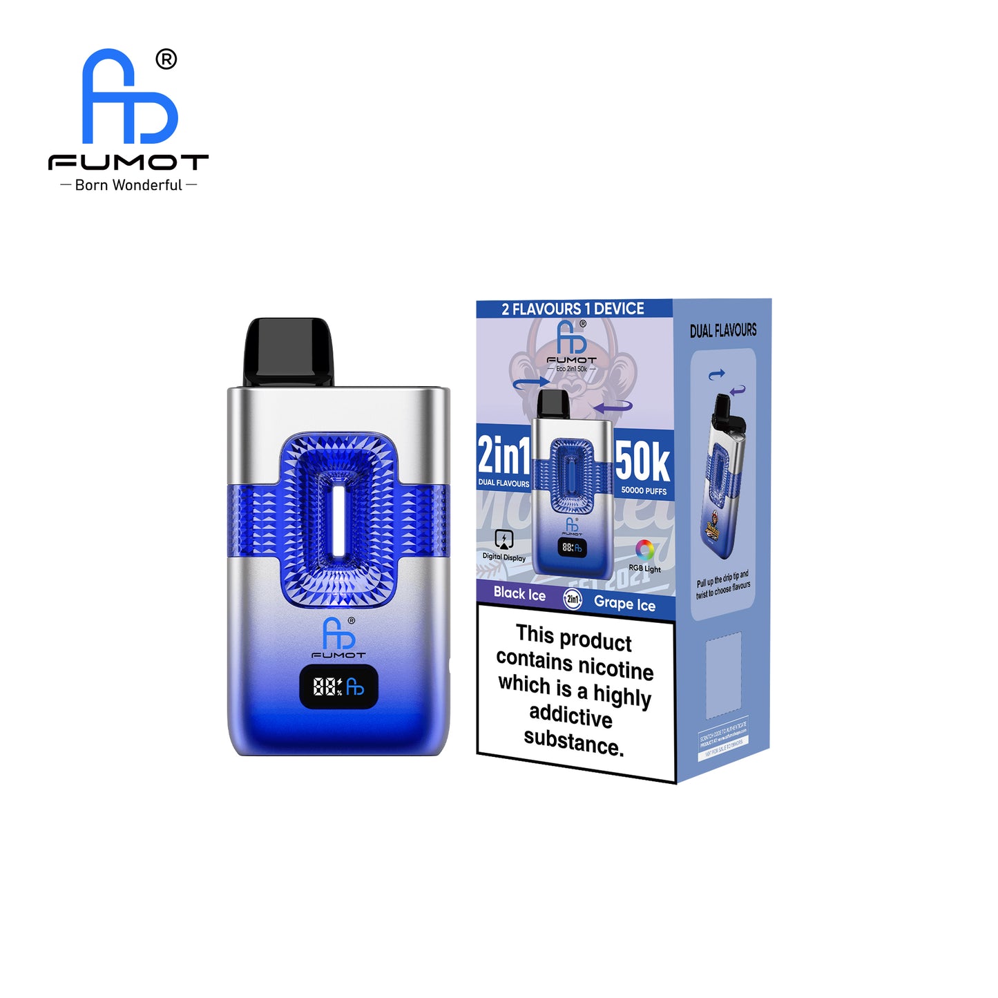 FUMOT ECO 2IN1 50K Puffs Black Ice & Grape Ice