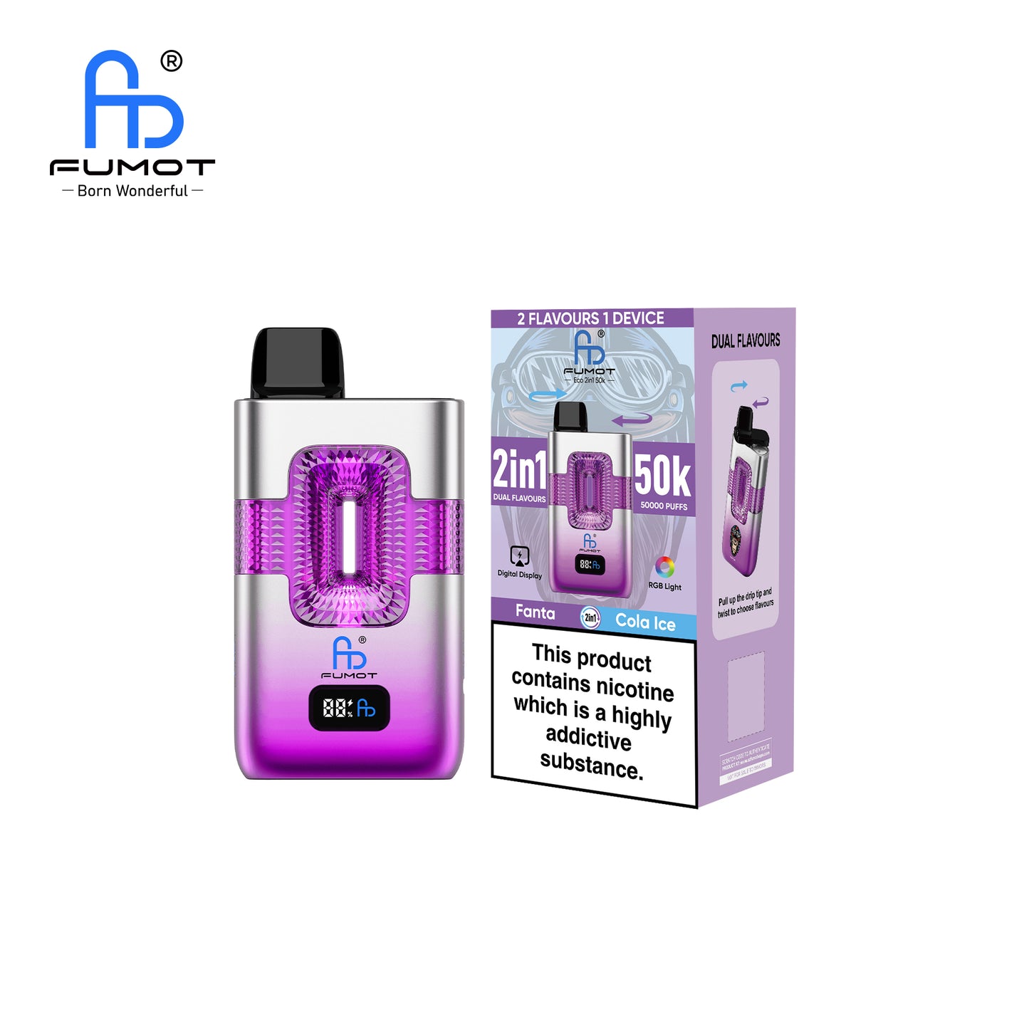 RandM Tornado 50000 Vape Fanta & Cola Ice Geschmack