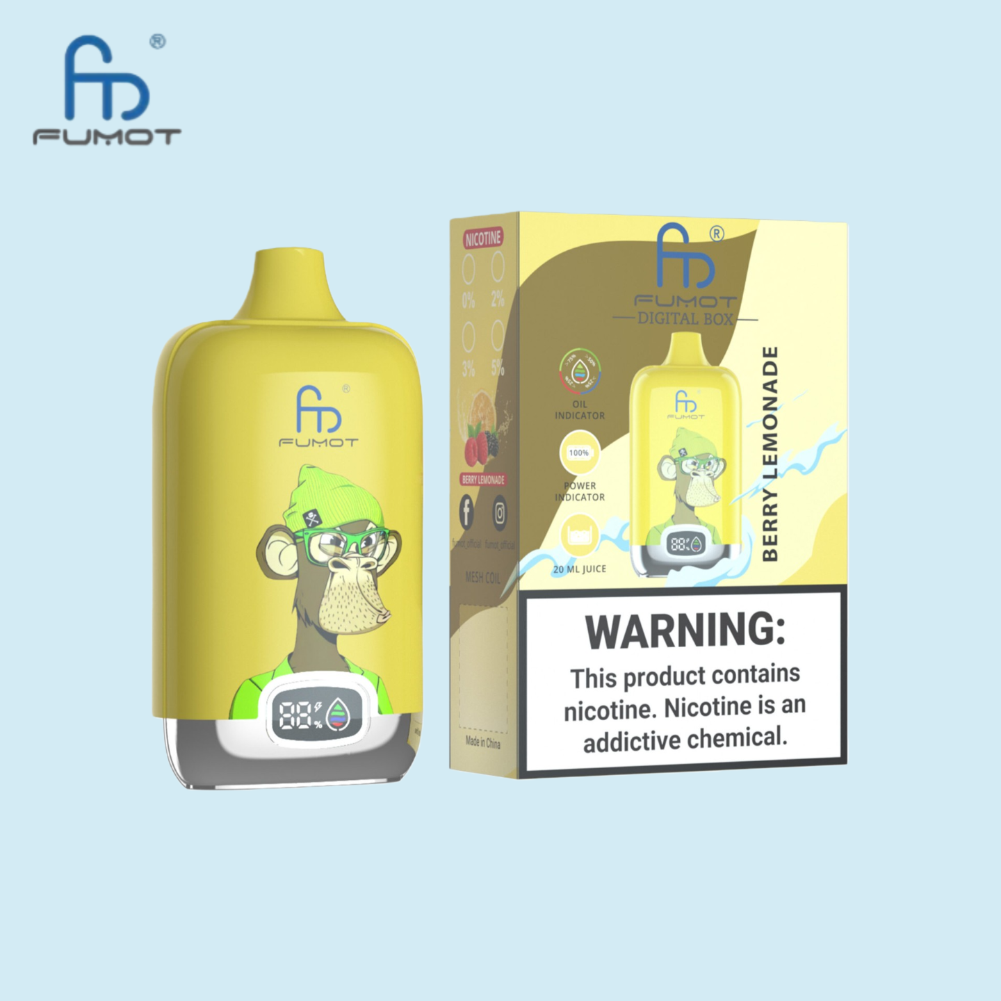 RandM Tornado Vape Digital Box 12000 Berry Lemonade