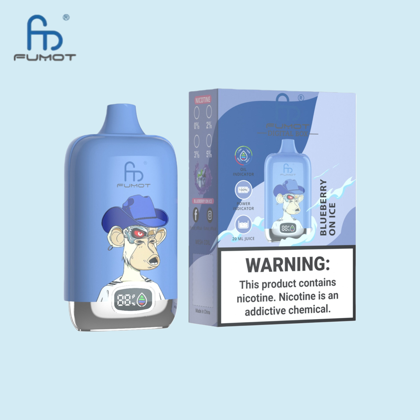 RANDM Digital Box 12000 Blueberry on Ice