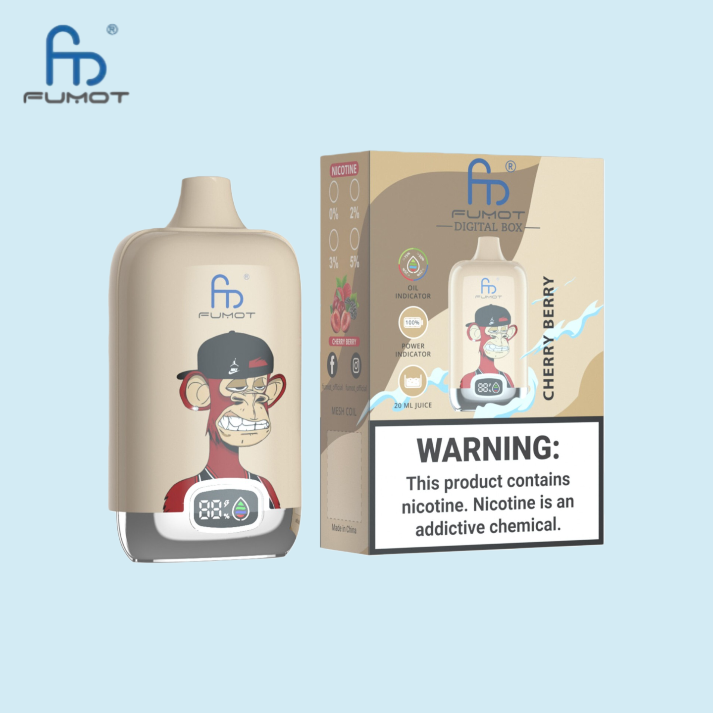 RandM Digital Box 12000 Puffs Cherry Berry