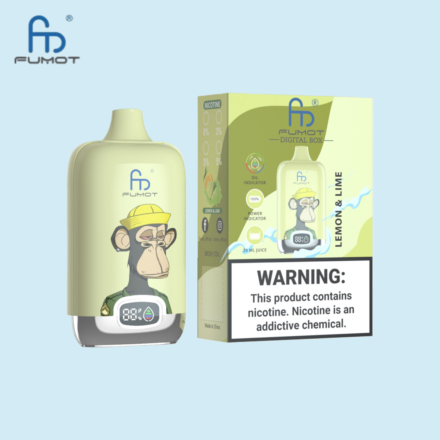 RandM Digital Box 12000 Puffs Lemon Lime