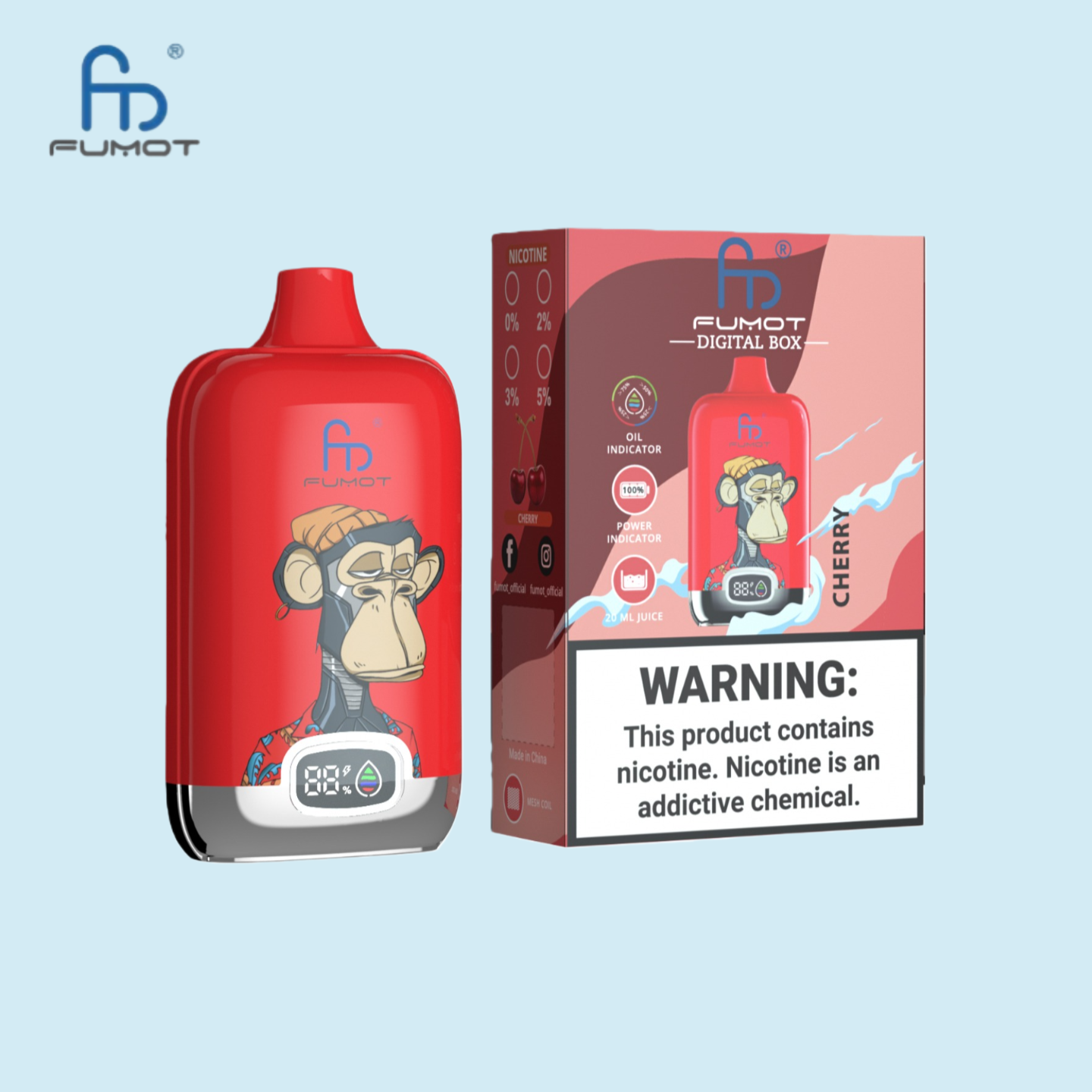 RandM 12000 Digital Box Vape Cherry Randmtornadovape RandM 12000 Digital Box Vape Cherry Randmtornadovape
