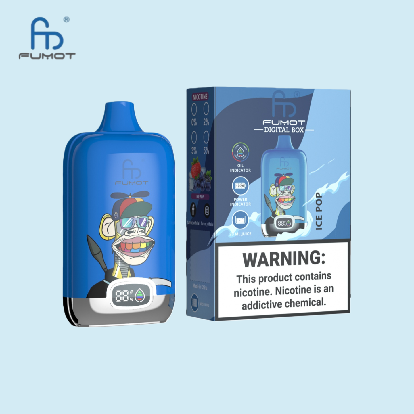 RandM Digital Box 12000 Puffs Ice Pop