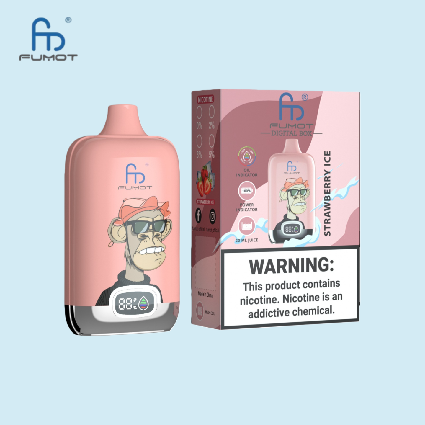 RandM Digital Box 12000 Strawberry Ice