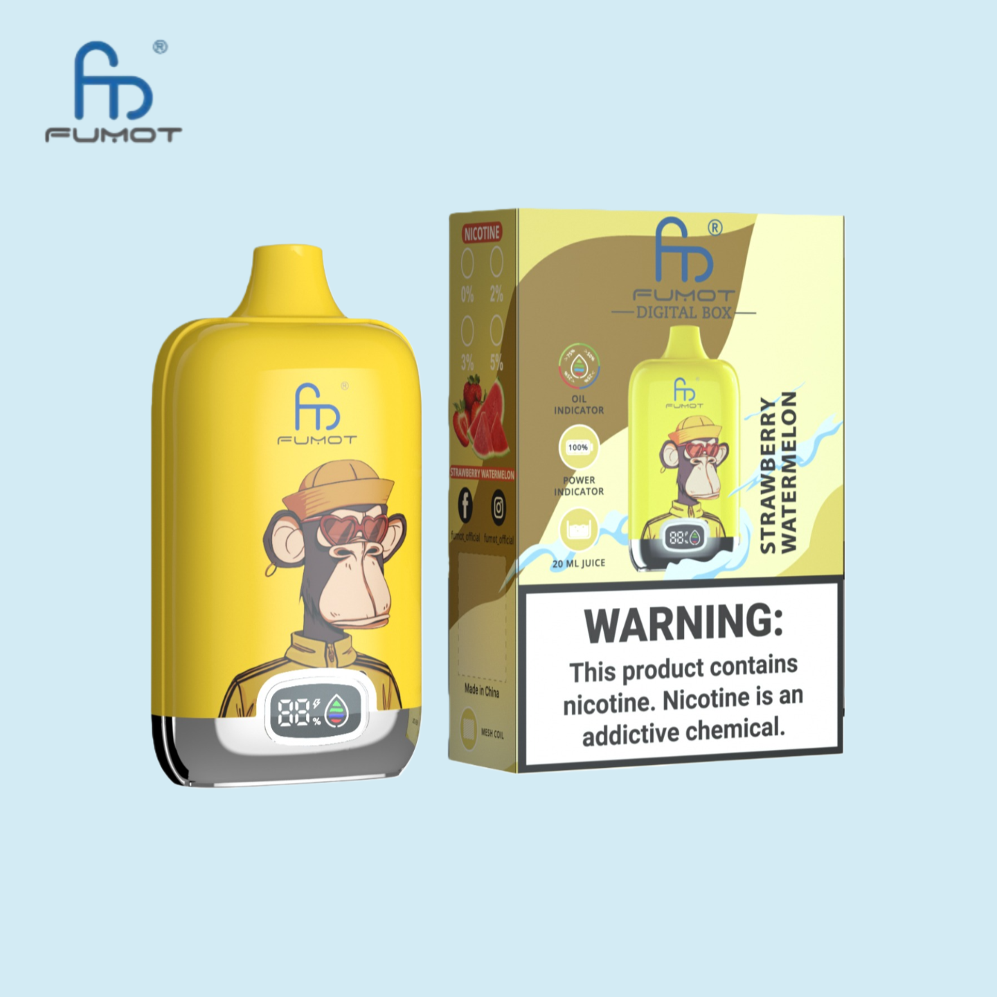 RandM Vape Digital Box 12000 Strawberry Watermelon